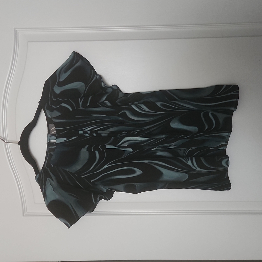 Worthington PXS black and green blouse